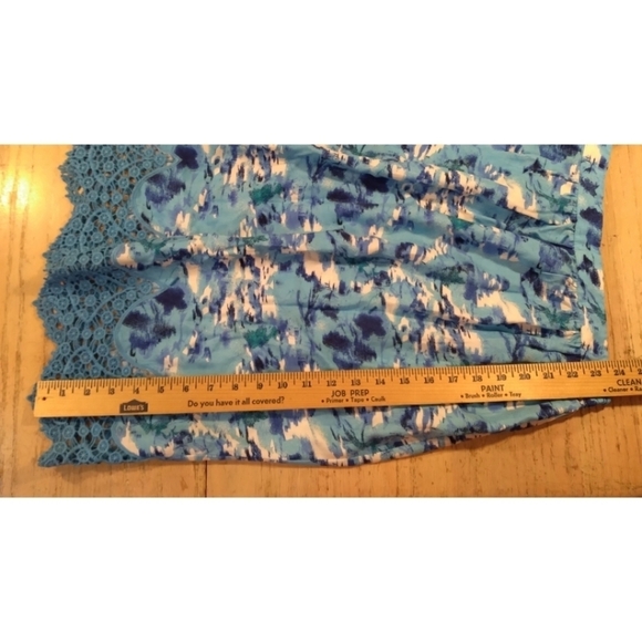 Tanzara blue and white skirt with lace hem size L - Picture 4 of 9